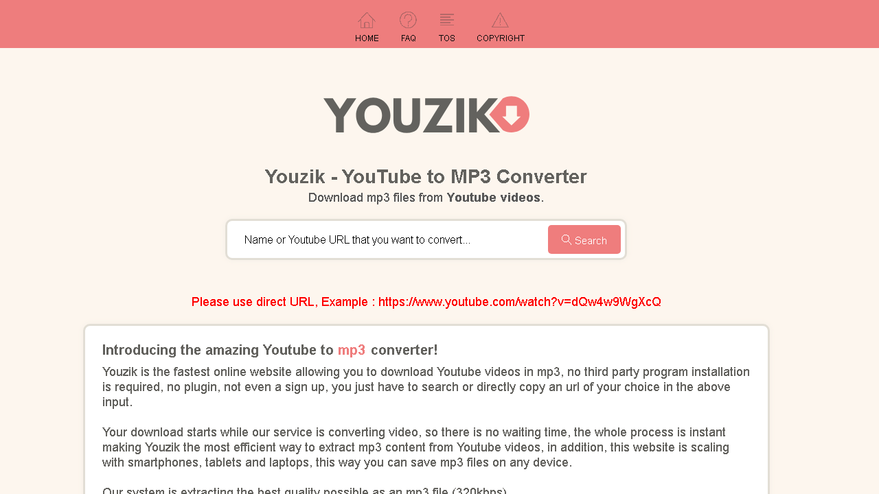 Capture d'écran de http://youzik.app